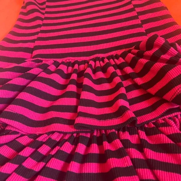 Betsey Johnson Striped Pink and Black bustle body con Women's Dress - Picture 8 of 9